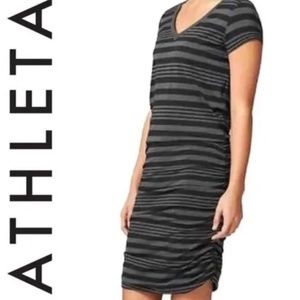 ATHLETA Topanga Striped V-Neck Casual Dress S
